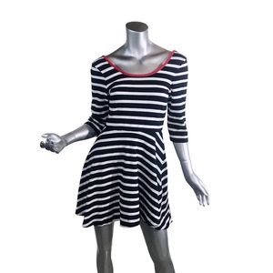 Express Women’s Medium Fit And Flare Striped Dress